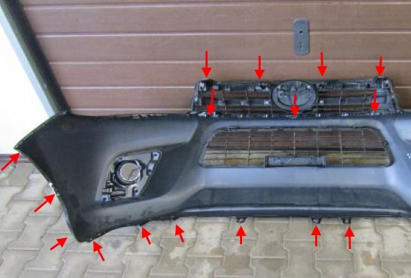 front bumper attachment points Toyota Hilux VIII (2015+)