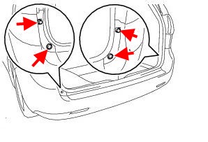 diagram of rear bumper Toyota Sienna XL30 (after 2010)
