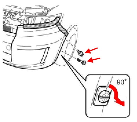 Toyota Corolla Rumion Front Bumper Mounting Diagram