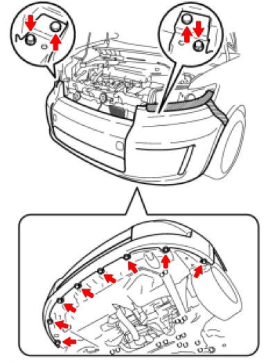 Toyota Corolla Rumion Front Bumper Mounting Diagram