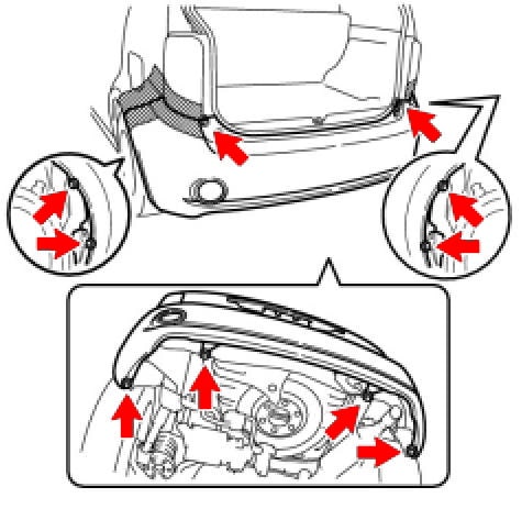 Toyota Corolla Rumion Rear Bumper Mounting Diagram