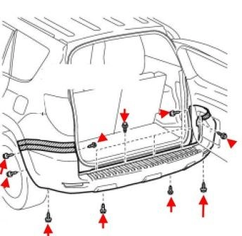 diagram of rear bumper Toyota RAV4 CA30W (2005-2012)