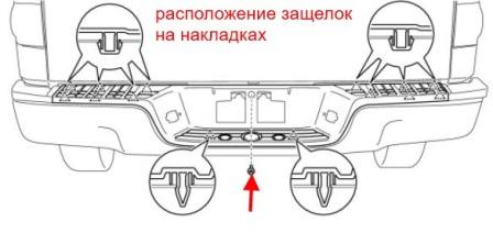 diagram of rear bumper Toyota Tundra (after 2007)