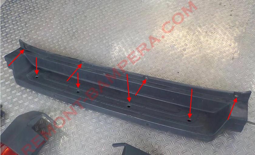 posizioni di montaggio del paraurti posteriore VW Crafter II