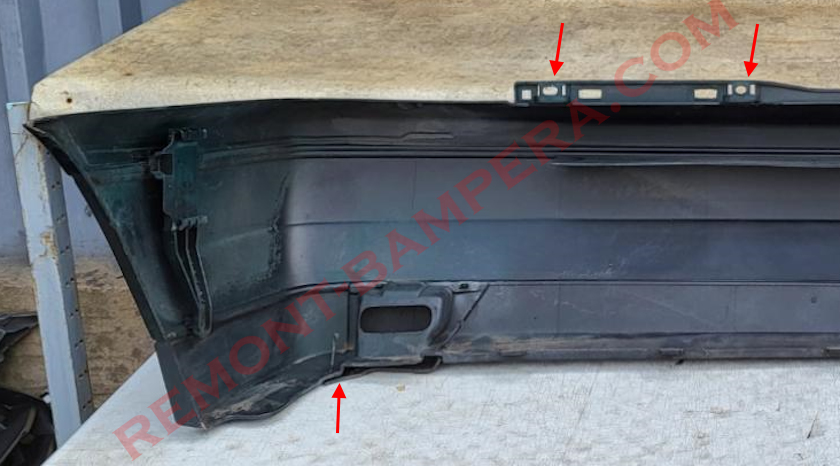 Posizioni di montaggio del paraurti posteriore della VW Golf 3