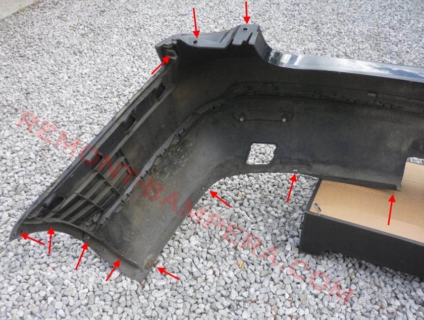 Montageorte der Heckstoßstange VW Jetta V