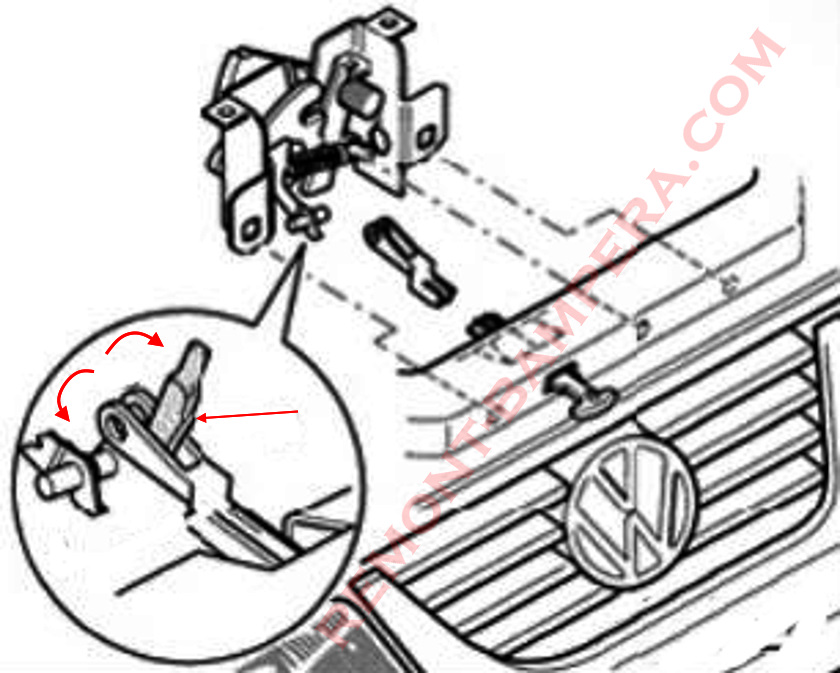 VW Passat B5 Kühlergrill Montageplan