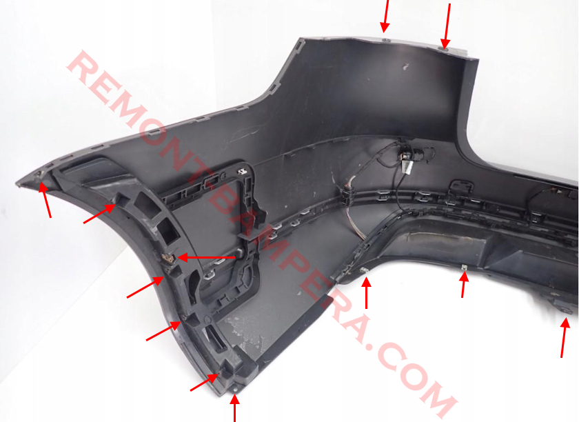 Montageorte der Heckstoßstange VW Passat B7