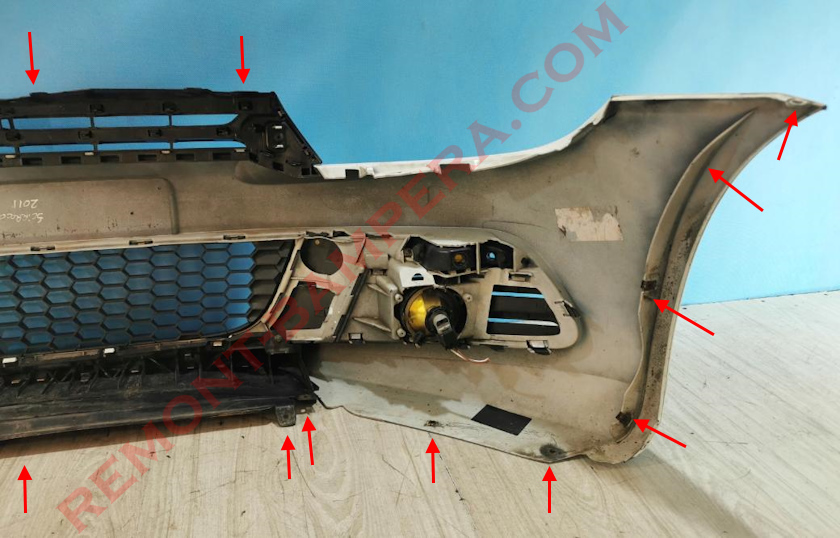 Front Bumper Mounting Locations VW Scirocco III 2008-2017
