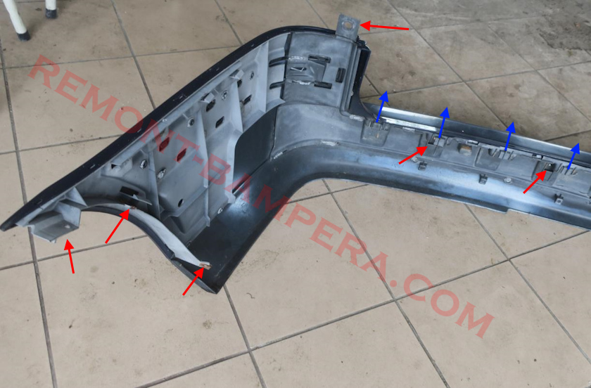 mounting locations for rear bumper VW Sharan mk1 2000-2010