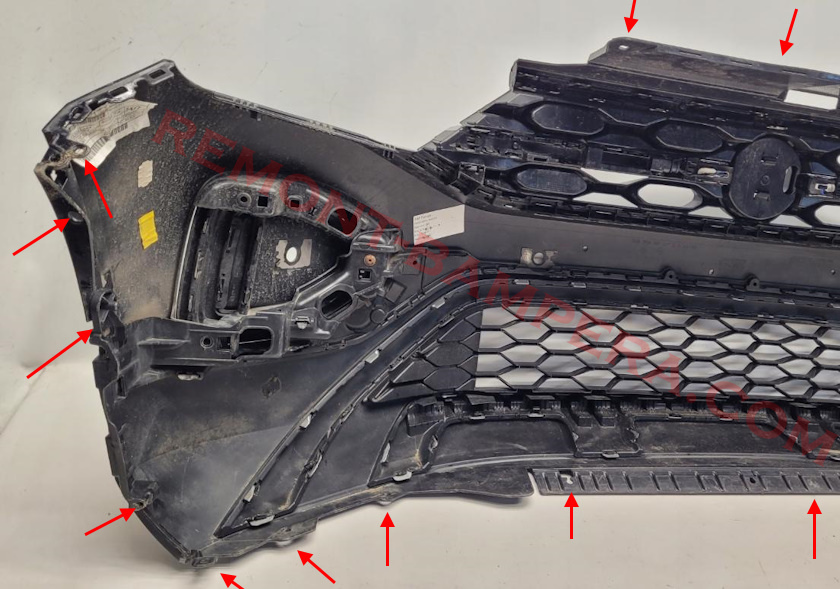Front Bumper Mounting Locations VW T-Roc I 2017+