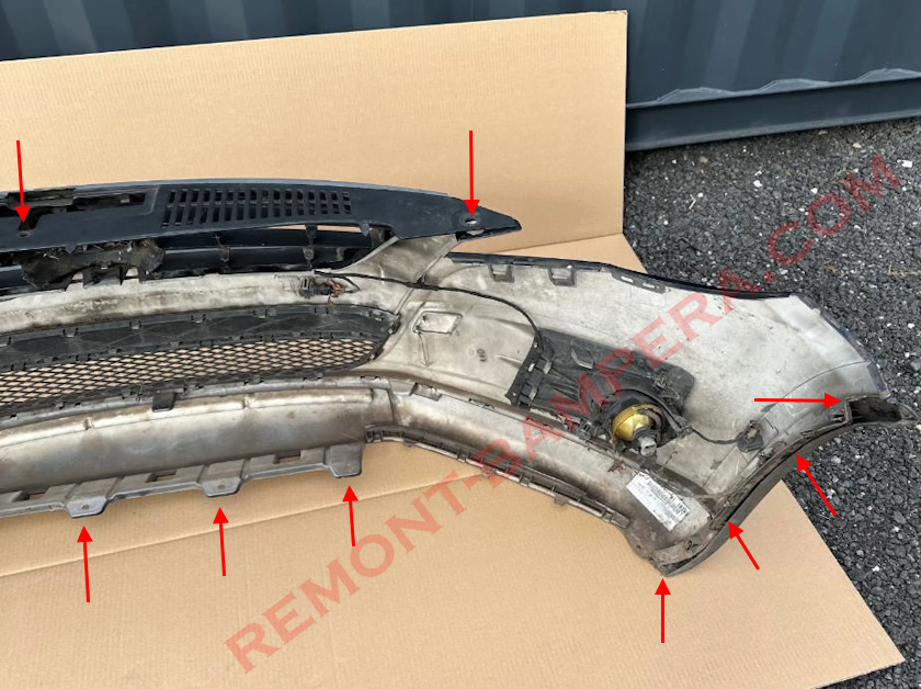Front Bumper Mounting Locations VW Tiguan I 2007-2018