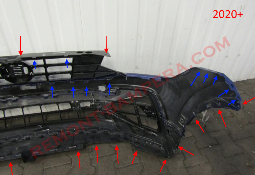 Front Bumper Mounting Locations VW Tiguan 2 2020-2024