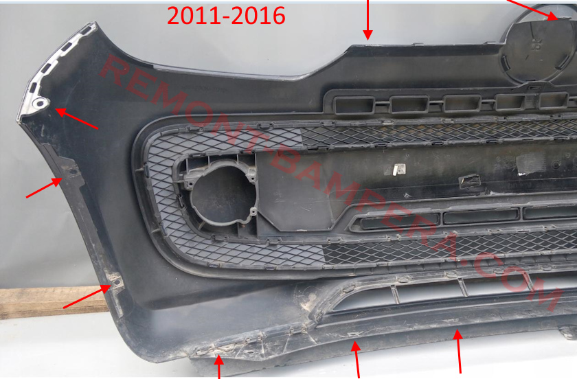 Front Bumper Mounting Locations VW up! 2011-2016