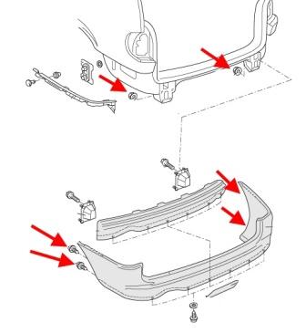 Montageplan für Heckstoßstange SEAT Alhambra (vor 2000)