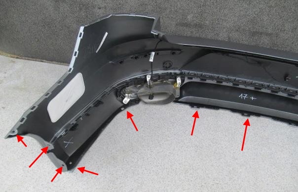 mounting points for the rear bumper VW Arteon