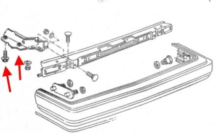 diagram of rear bumper VW Golf 2 (Jetta 2)
